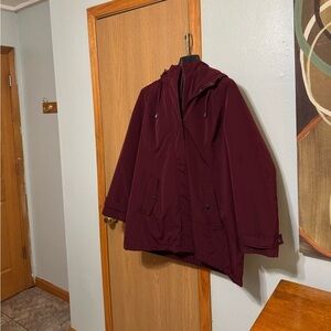 HFX XXL Solid Red Water/Wind Resistant Hooded Full-Zip Jacket